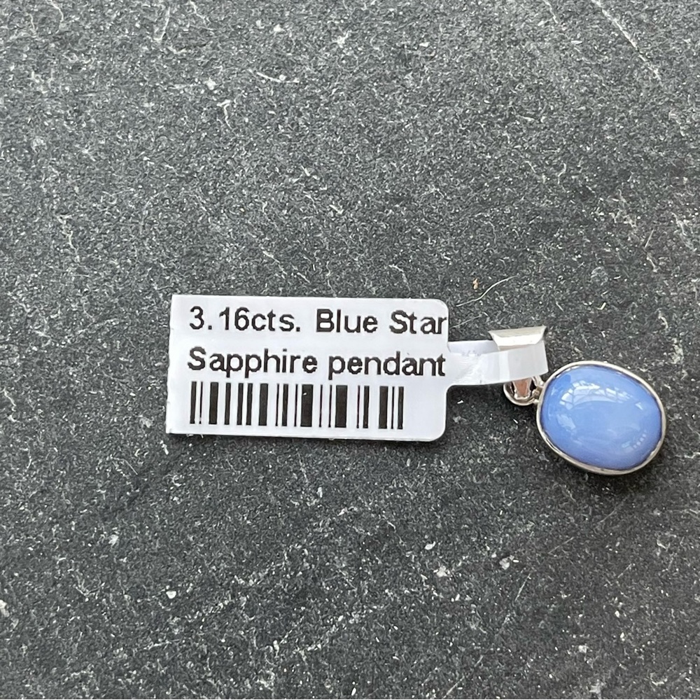 Elegant Sterling Silver 925 Blue Star Sapphire Pendant - Picture 10 of 11